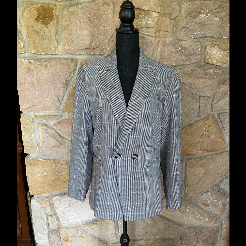 Rachel Zoe NWT double breasted plaid blazer
